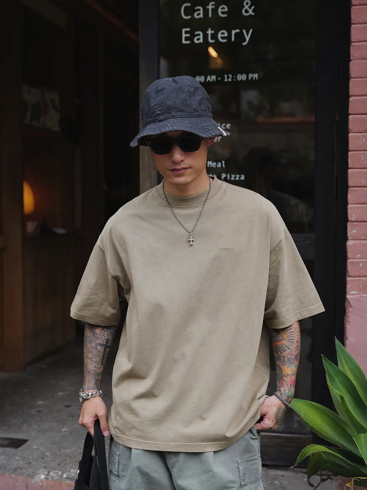 UNBANT LOGO VINTAGE TEE CARBON KHAKI