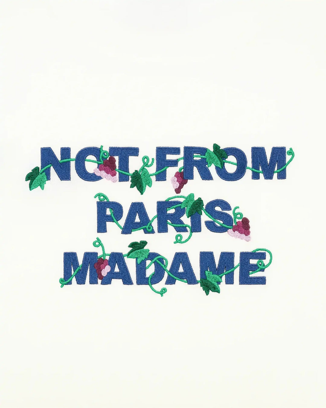 VINE EMBROIDERED SLOGAN T-SHIRT OFF WHITE