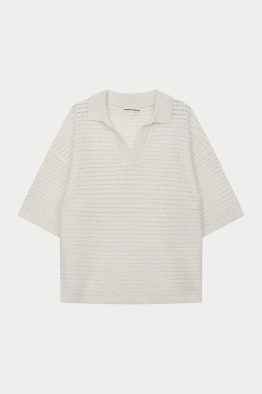 KNITTED POLO SHIRT WHITE