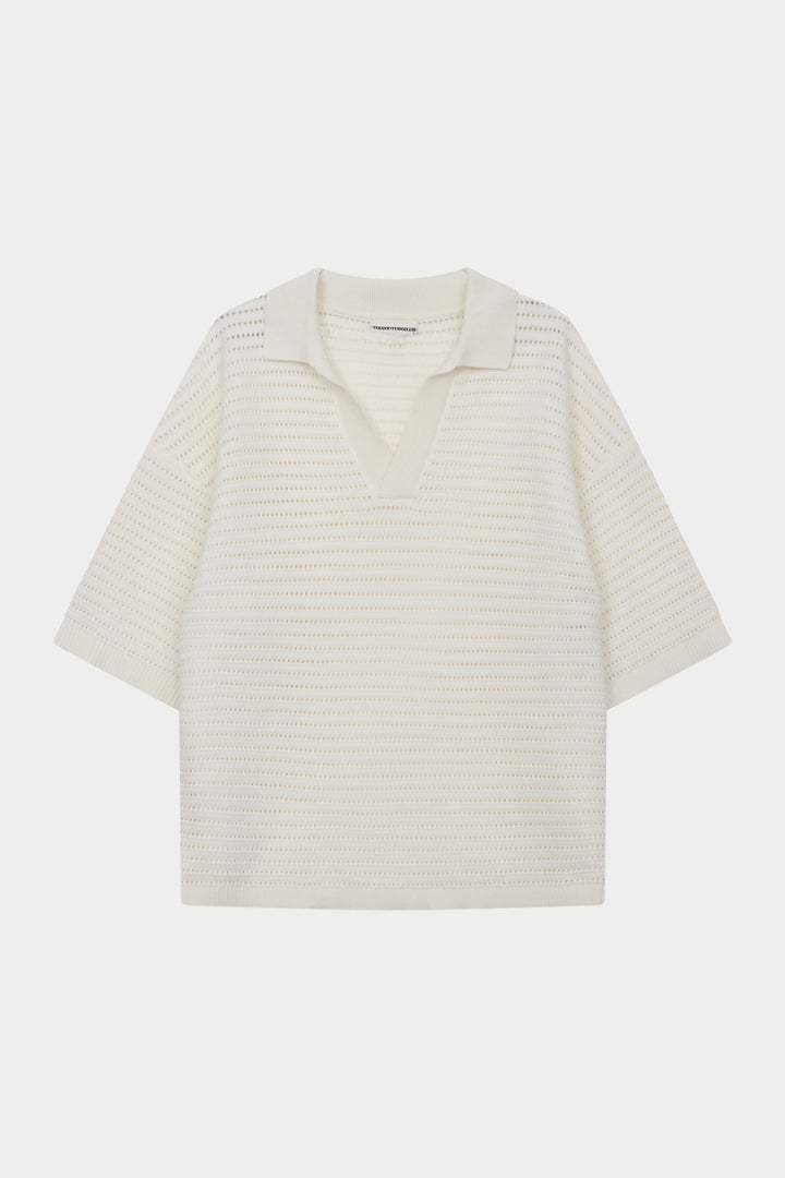 KNITTED POLO SHIRT WHITE