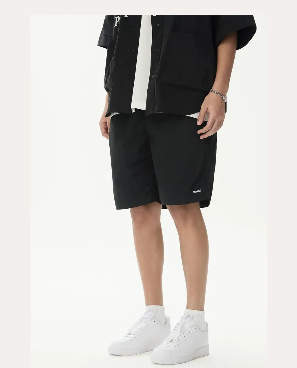 SEGUNDA+ NYLON UTILITY SHORTS BLACK