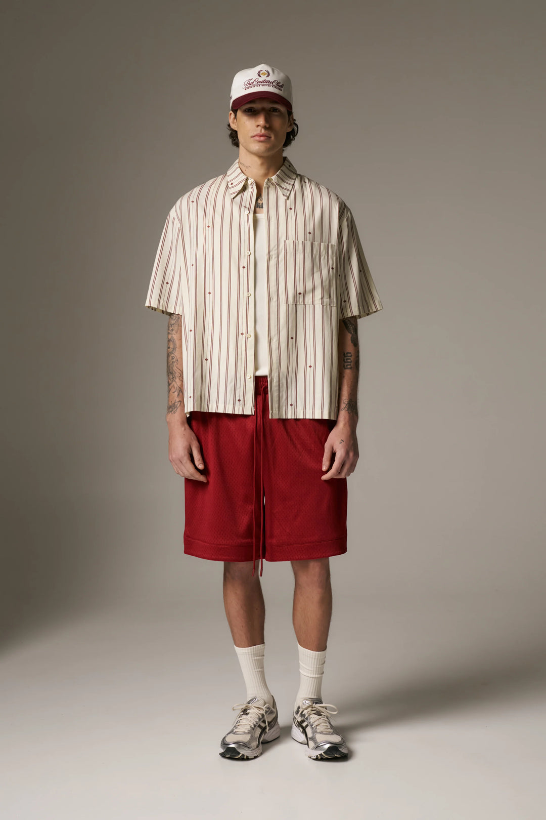 EMBLEM STRIPE SHIRT STONE