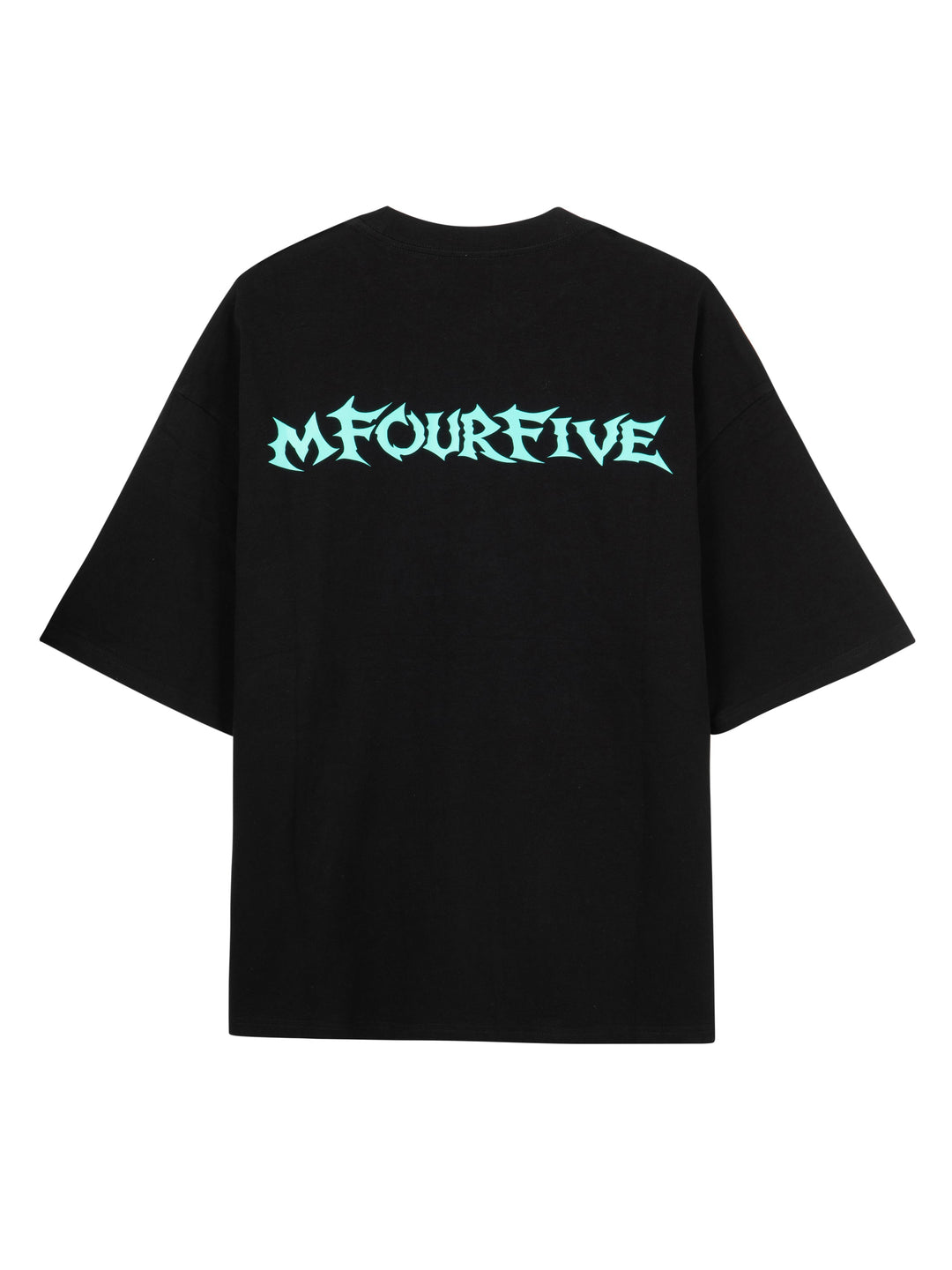 MFOURFIVE Cyber Font Back Print Tee - Black / Mint