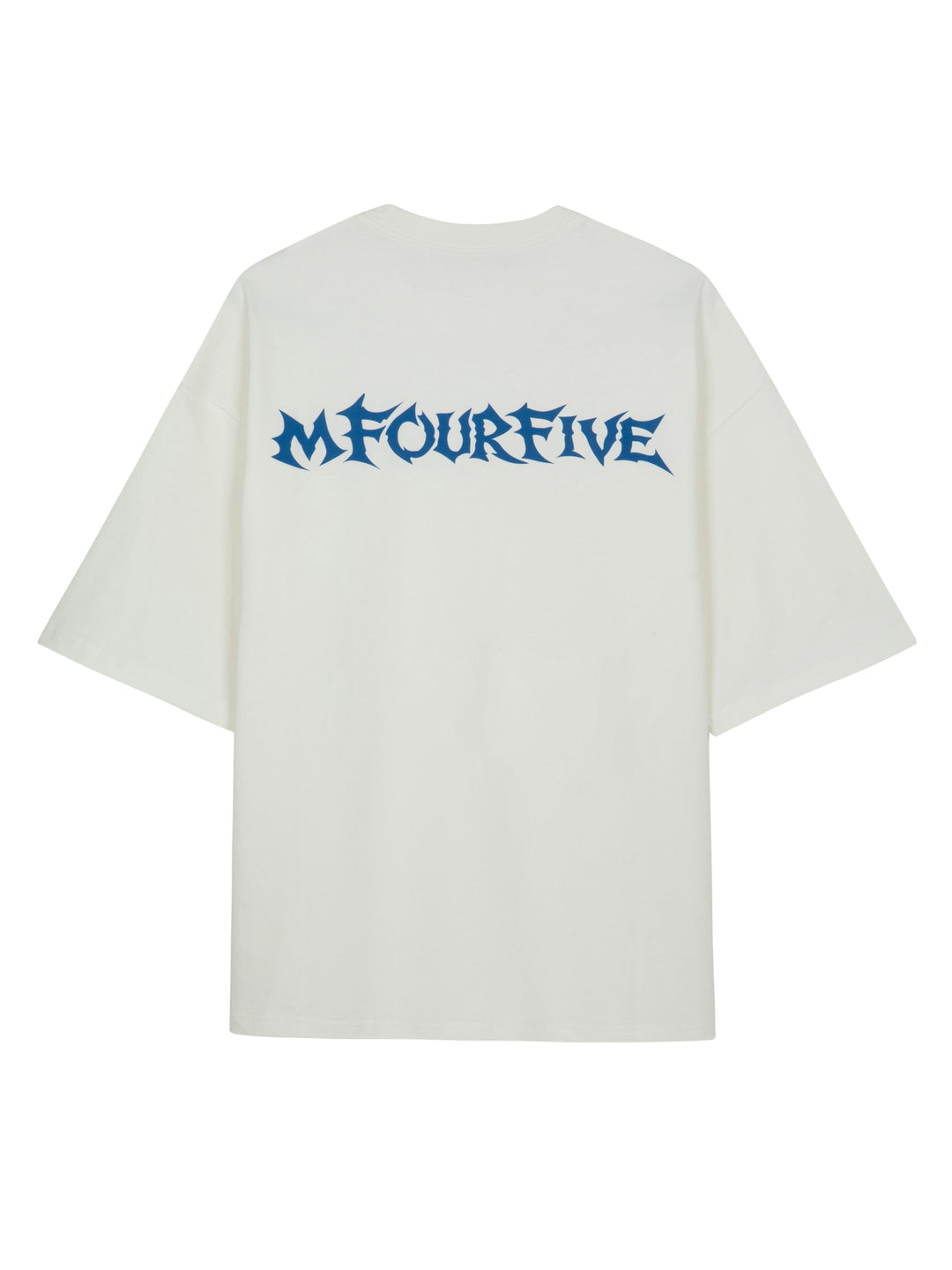 MFOURFIVE Cyber Font Back Print Tee - Off-White / Blue