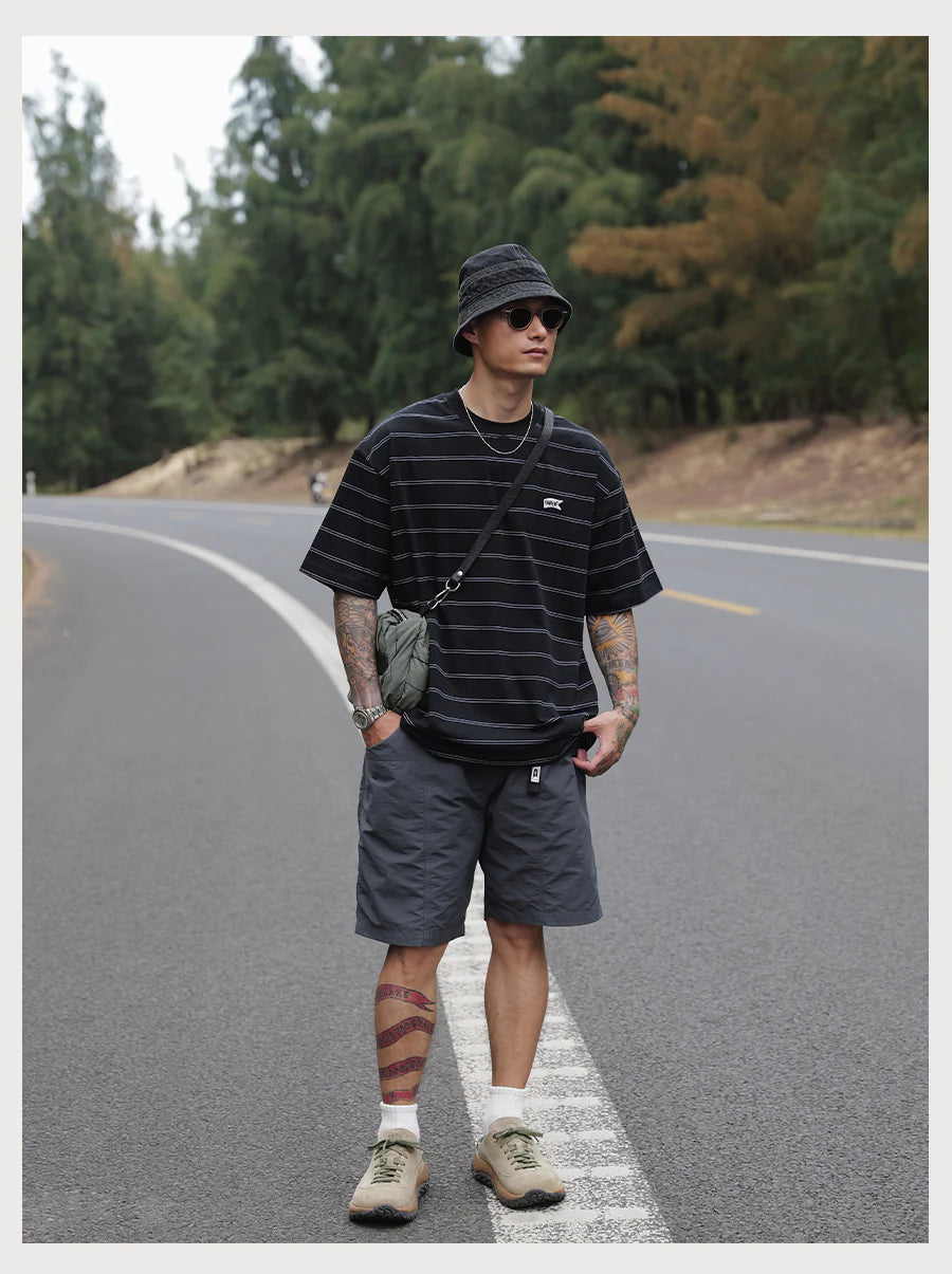 LOGO STRIPE TEE BLACK