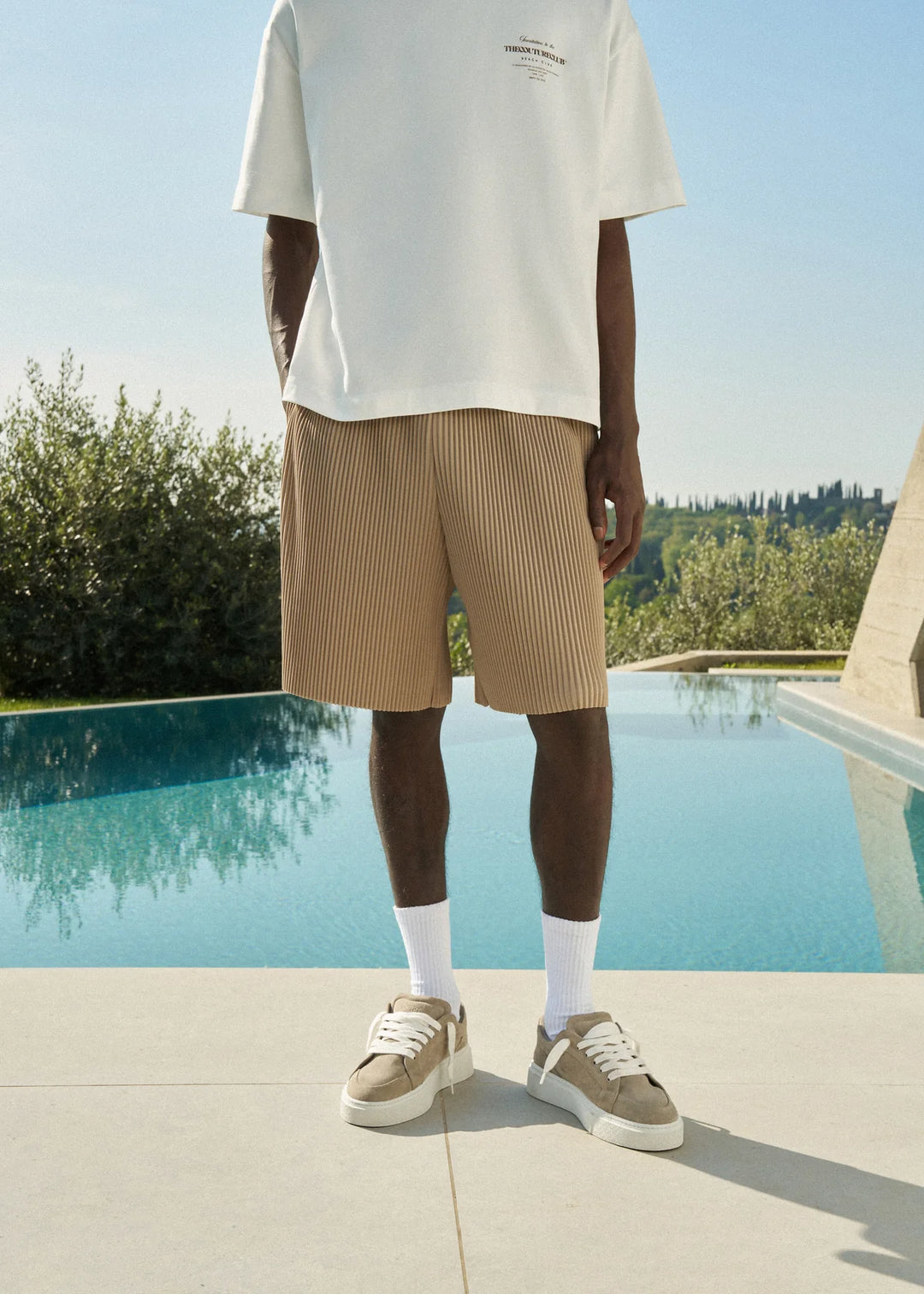 PLISSE SHORTS MUSHROOM