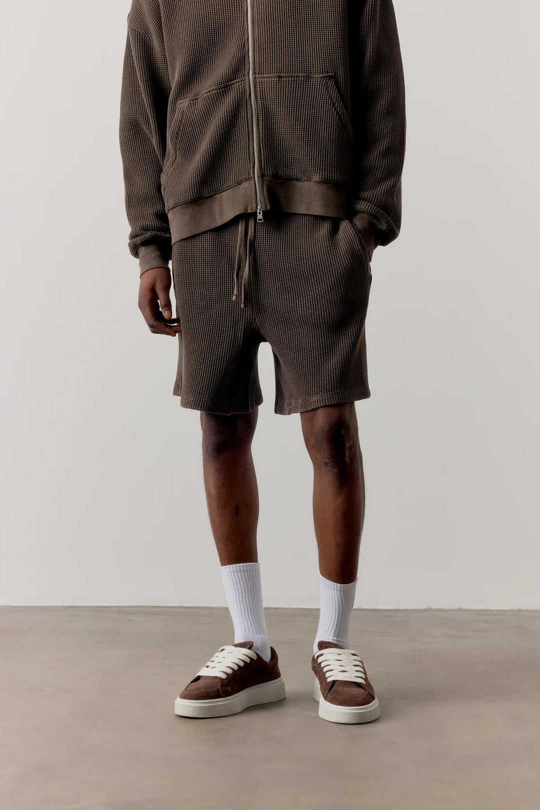 WAFFLE SHORTS BROWN