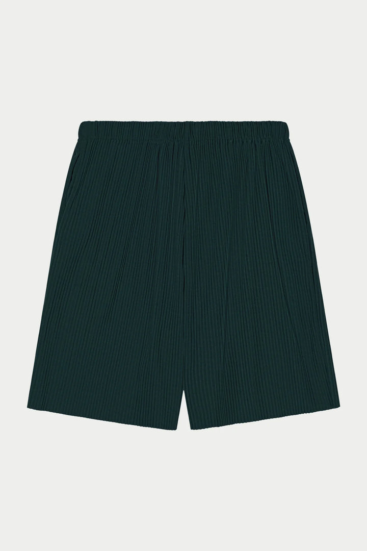 PLISSE SHORTS FOREST GREEN