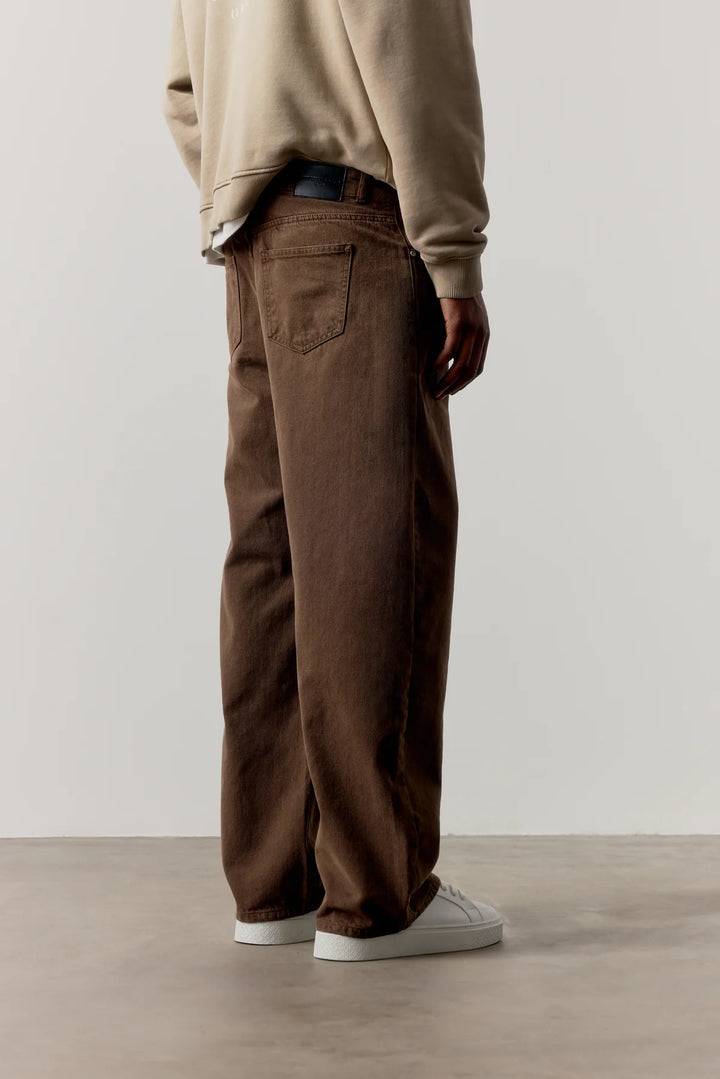 SKATER JEANS WASHED BROWN