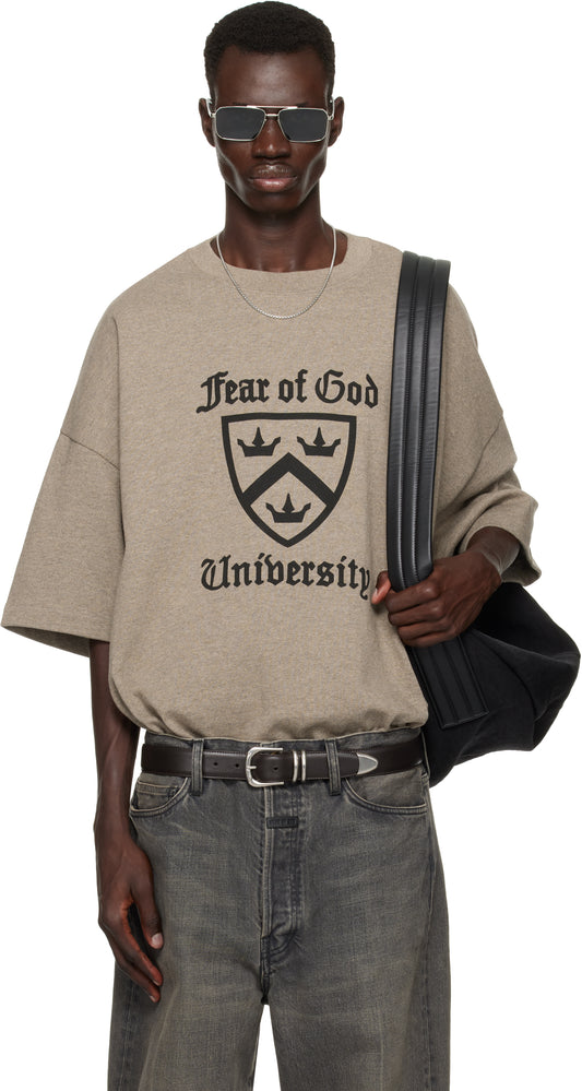 ESSENTIALS HEAVY CREWNECK TEE - HEATHER GRAY