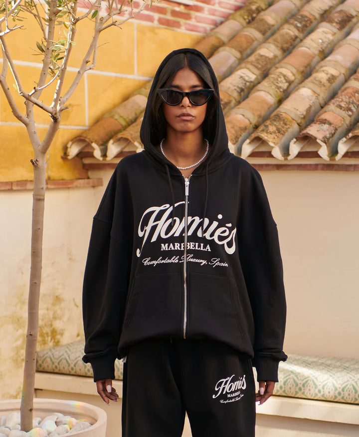 HOMIÉS ESSENTIALS ZIPPER HOODIE BLACK