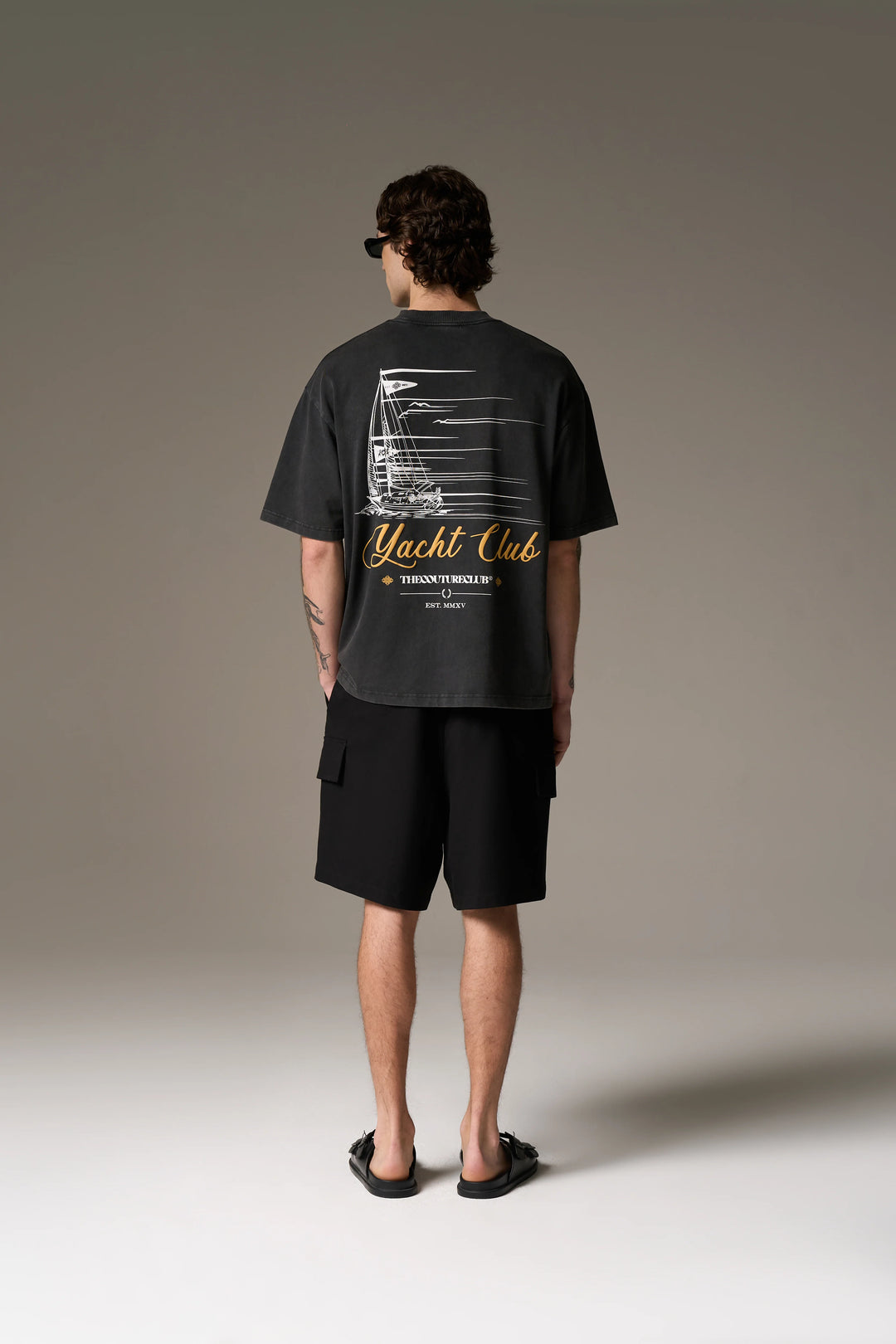 YACHT CLUB GRAPHIC T-SHIRT WASHED BLACK