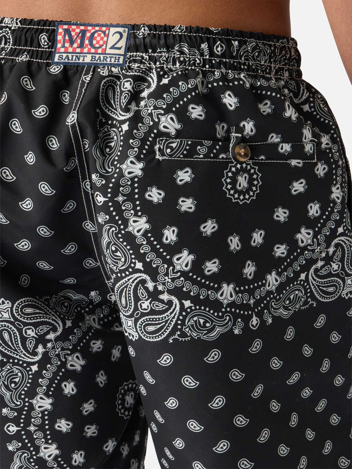MC2 CAPRESE SWIM SHORTS WITH BLACK BANDANA PRINT