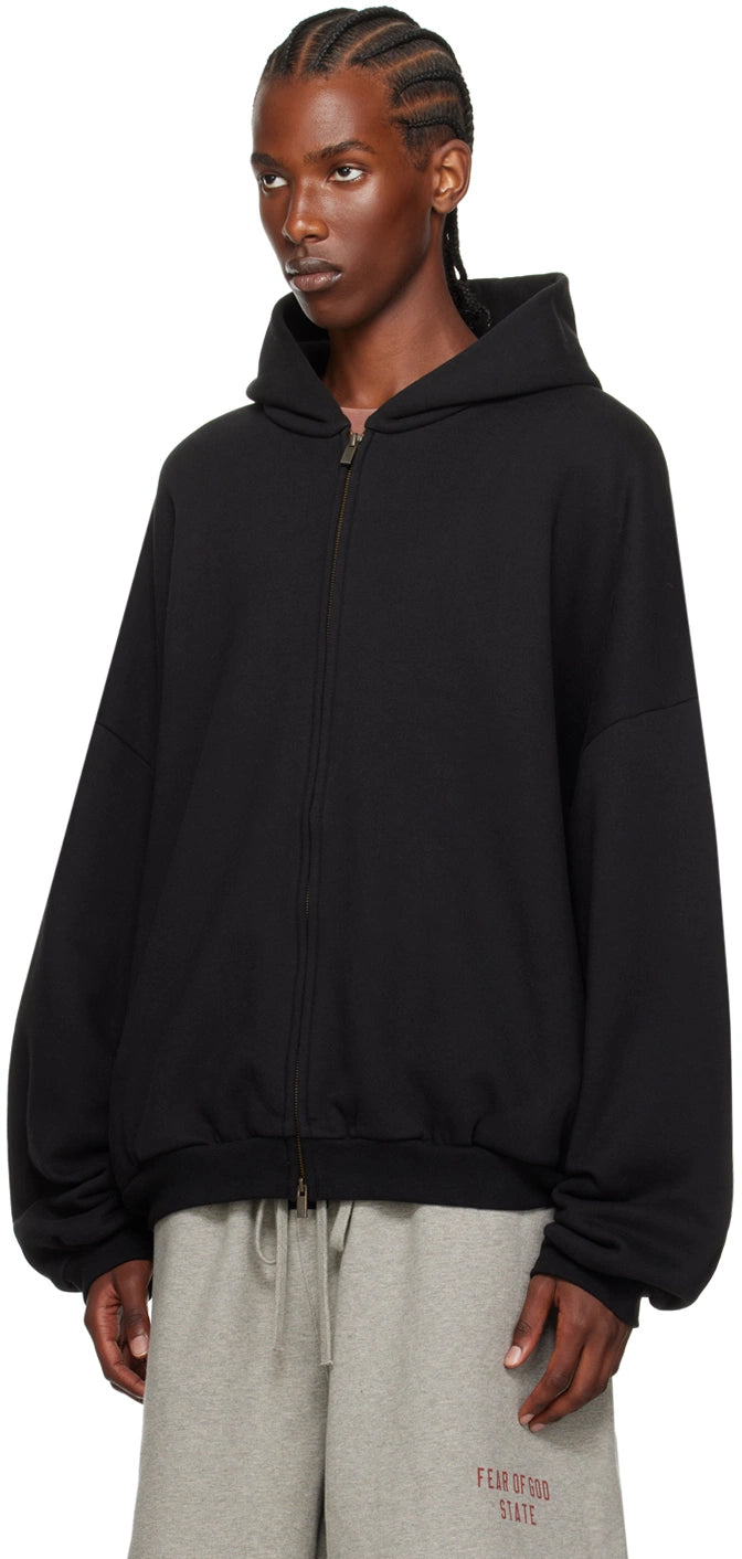 Fear of God ESSENTIALS Black Full-Zip Hoodie