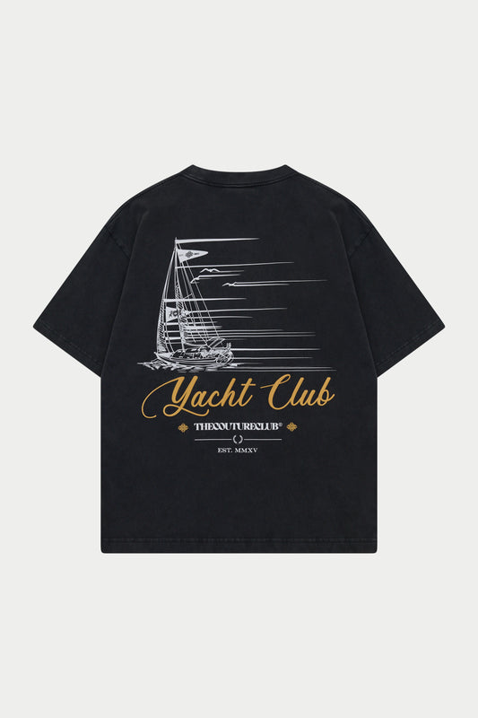 YACHT CLUB GRAPHIC T-SHIRT WASHED BLACK