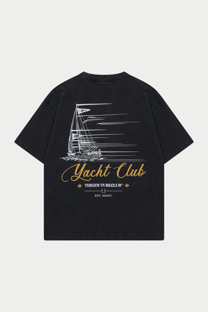 YACHT CLUB GRAPHIC T-SHIRT WASHED BLACK
