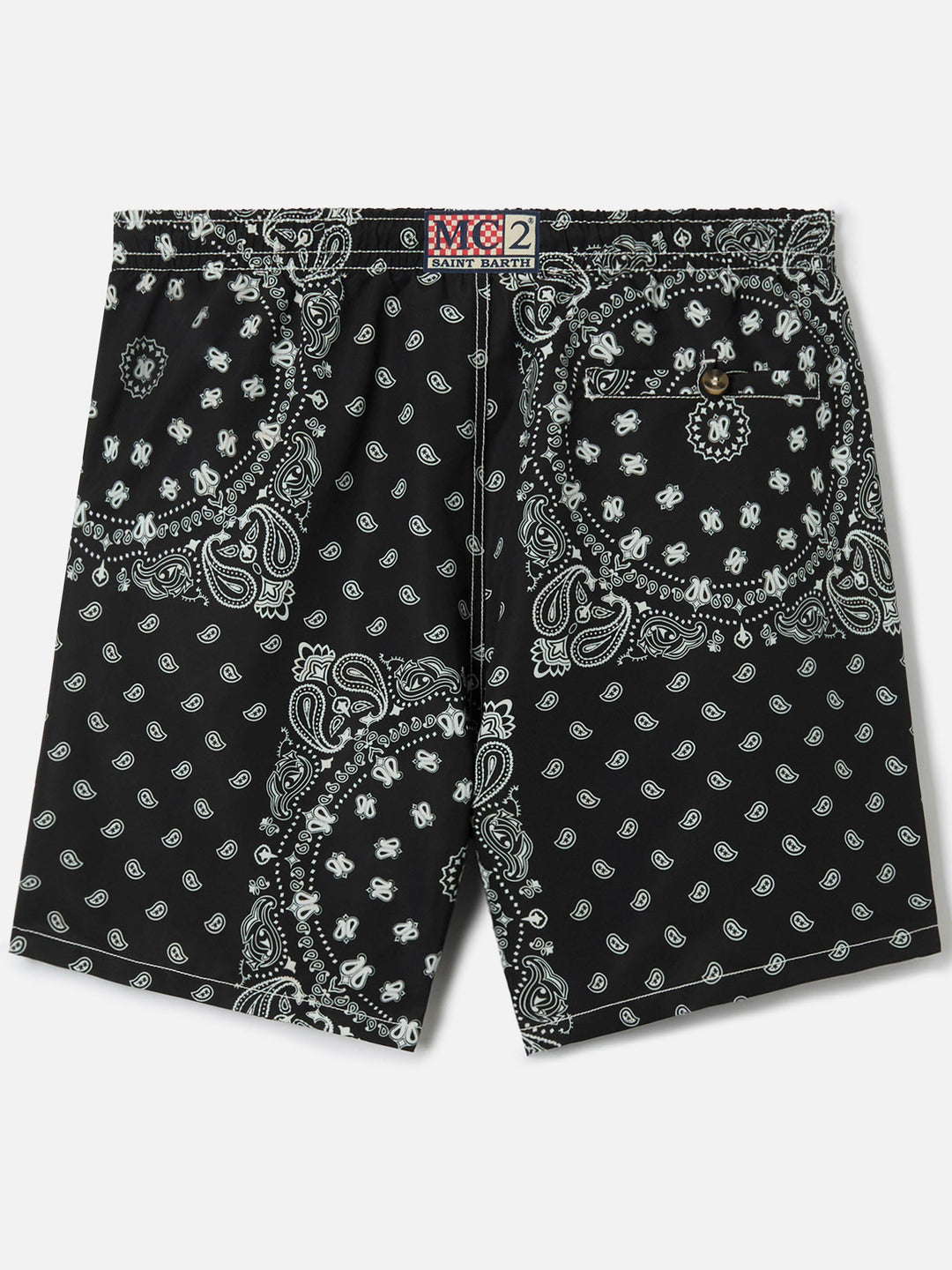MC2 CAPRESE SWIM SHORTS WITH BLACK BANDANA PRINT