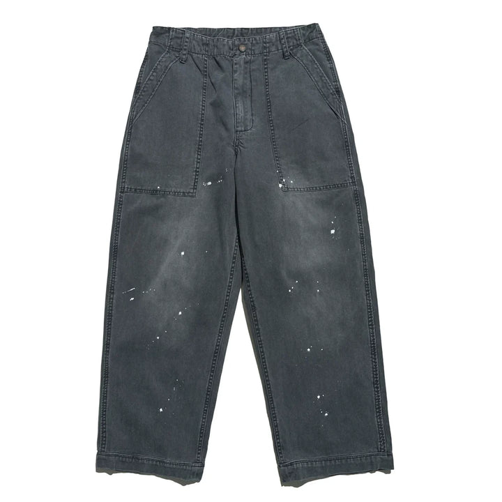VINTAGE WASHED SPLASH INK CARGO PANTS GREY