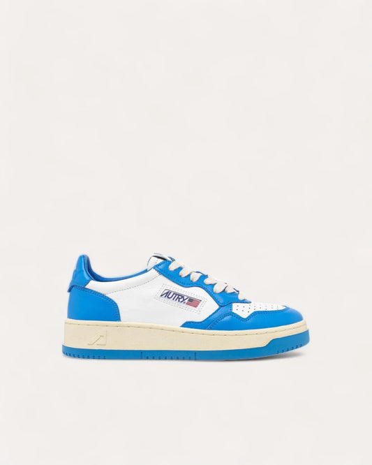 AUTRY SNEAKERS MEDALIST LOW CUIR BICOLORE BLEU