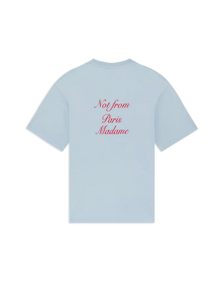 DRÔLE DE MONSIEUR T-SHIRT SLOGAN CALLIGRAPHY LIGHT BLUE