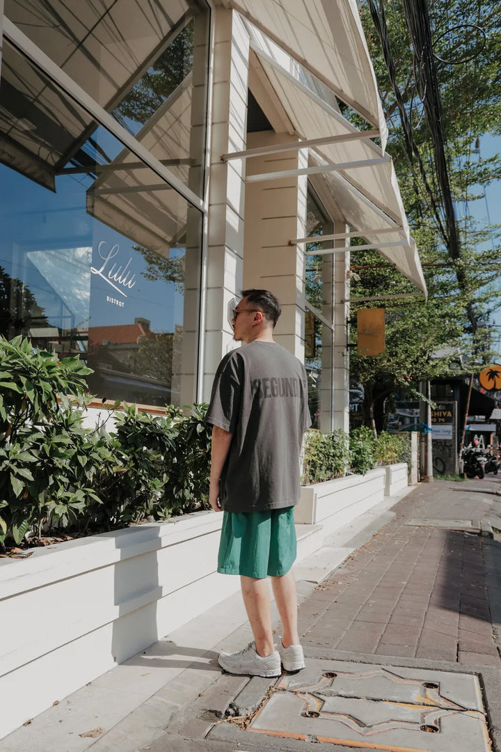 SEGUNDA+ VINTAGE WASH OVERSIZED TEE CHARCOAL