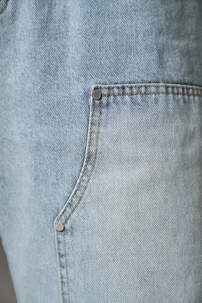 DENIM CARPENTER SHORTS BLUE WASH