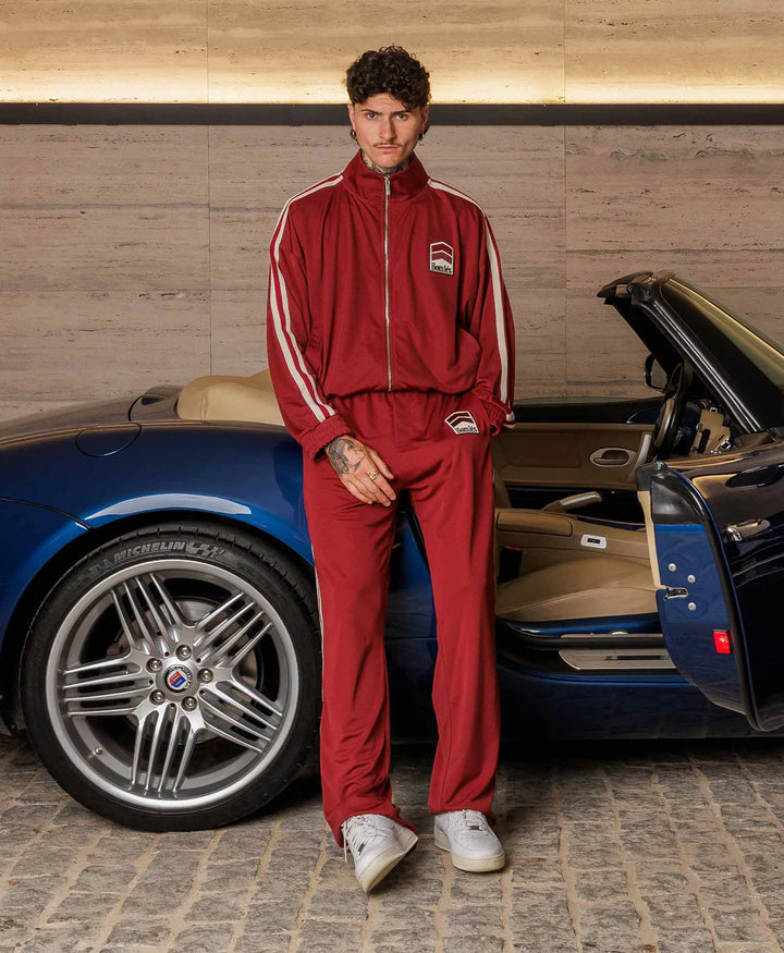 RACING TRACK PANTS BURGUNDY