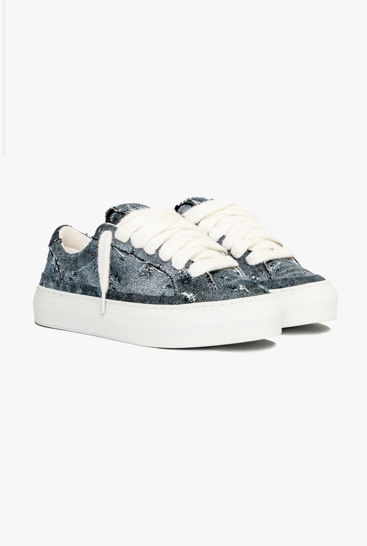 NUMERIS ATHENA - FRAYED DENIM נעלי סניקרס נומריס