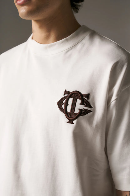 MONOGRAM EMBLEM T-SHIRT OFF WHITE