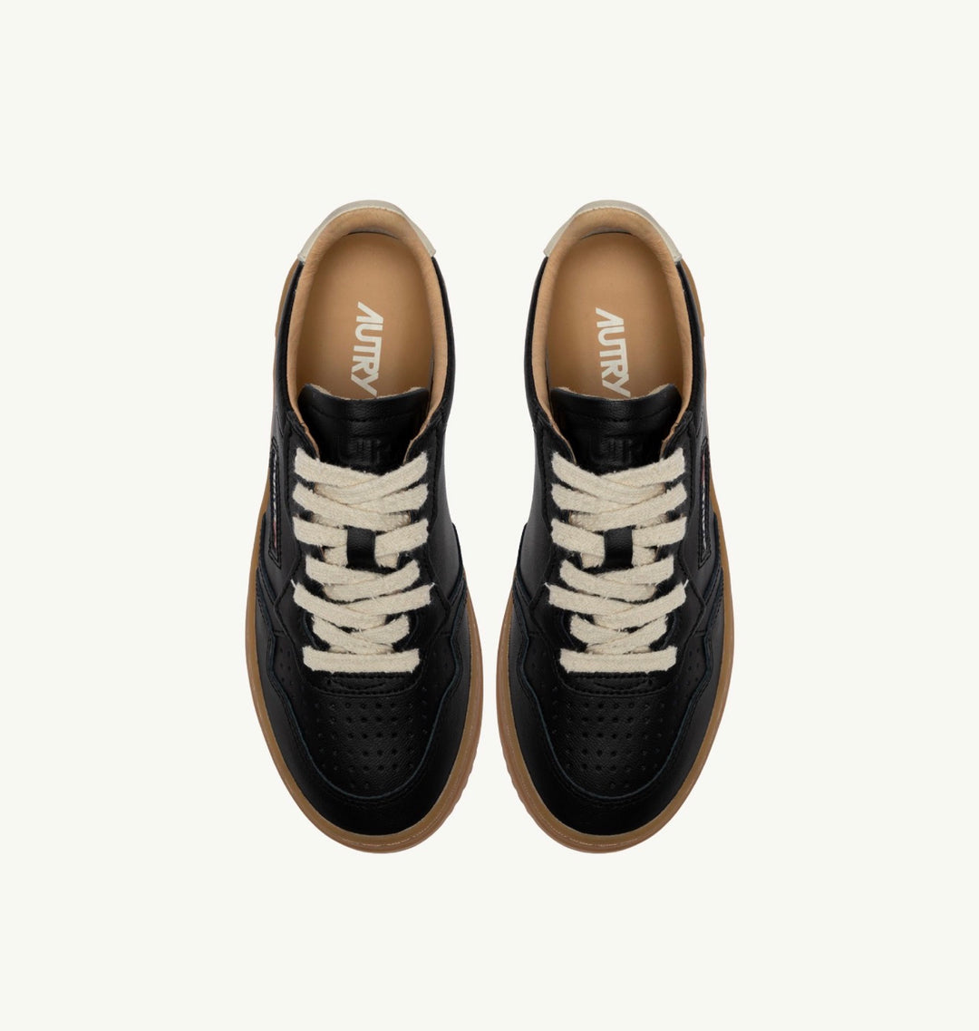AUTRY SNEAKERS MEDALIST LOW SNEAKERS IN BLACK AND MARSHMALLOW LEATHER AULM - BD04