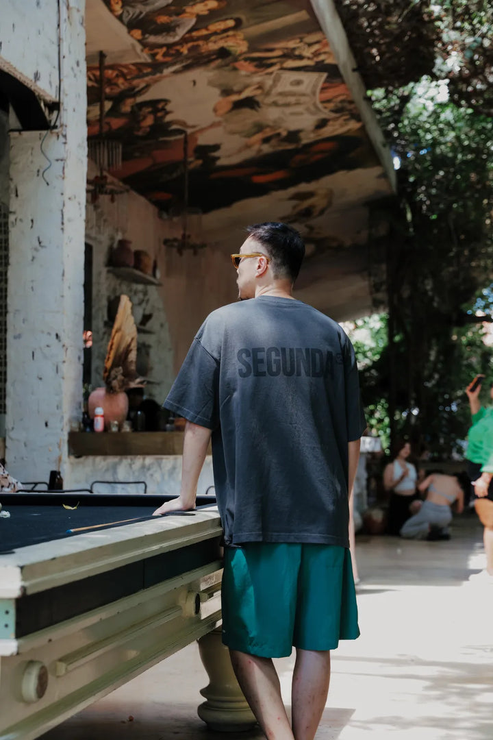 SEGUNDA+ VINTAGE WASH OVERSIZED TEE CHARCOAL