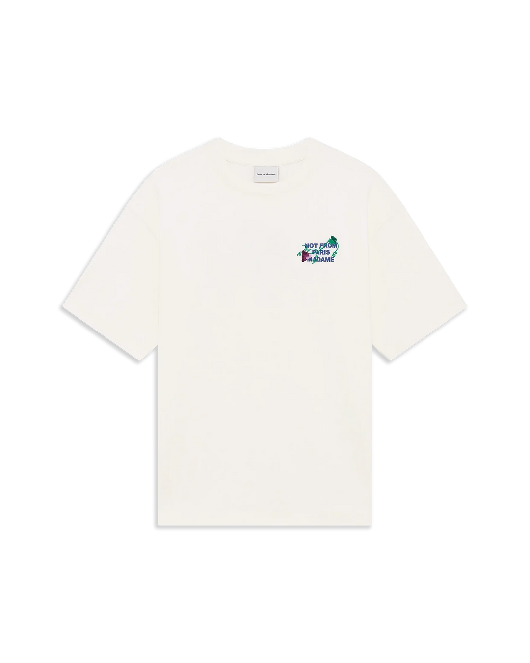 VINE EMBROIDERED SLOGAN T-SHIRT OFF WHITE