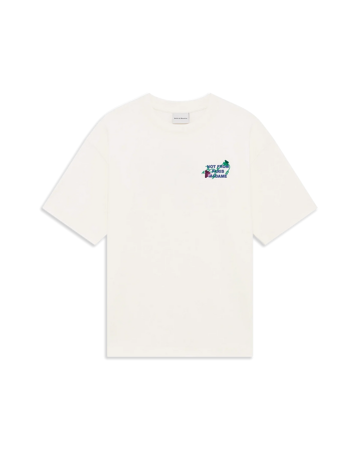 VINE EMBROIDERED SLOGAN T-SHIRT OFF WHITE