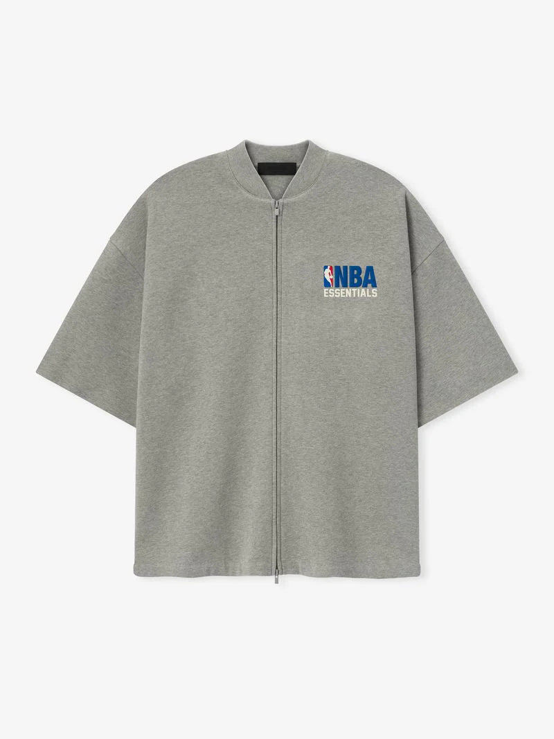 ESSENTIALS NBA ZIP UP JACKET CONCRETE HEATHER