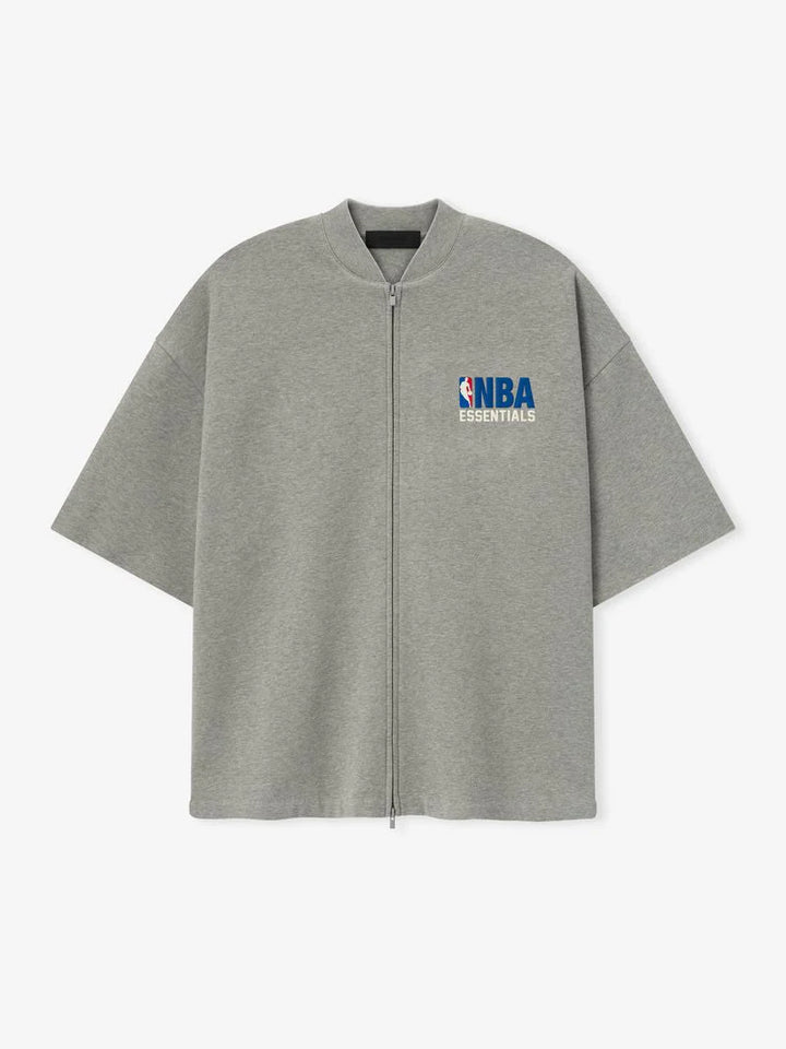 ESSENTIALS NBA ZIP UP JACKET CONCRETE HEATHER