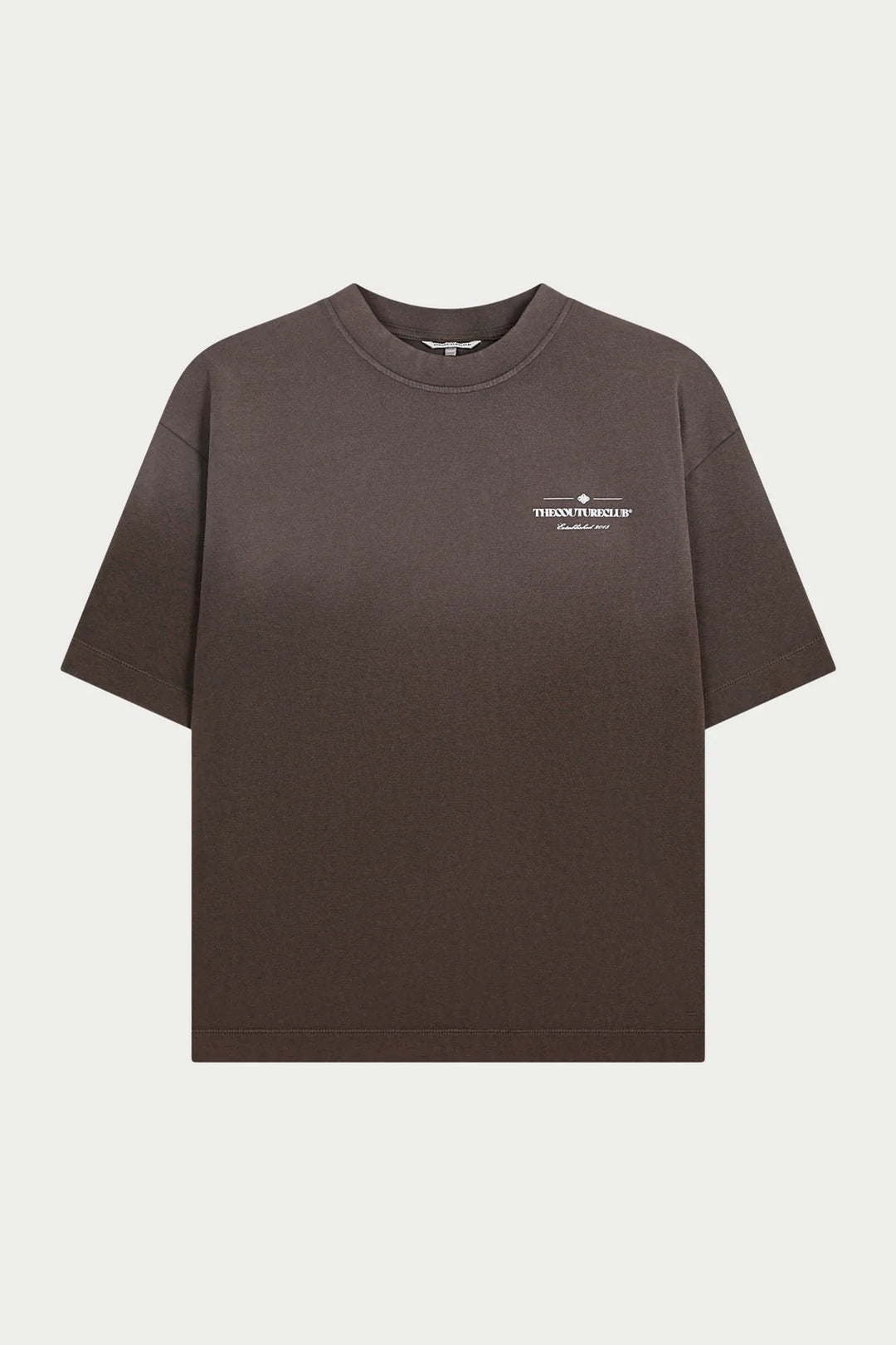 SPRAY WASH COPYRIGHT MULTI GRAPHIC T-SHIRT BROWN