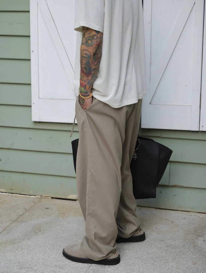 UNBENT JAPANESE WOOL TROUSERS – BEIGE