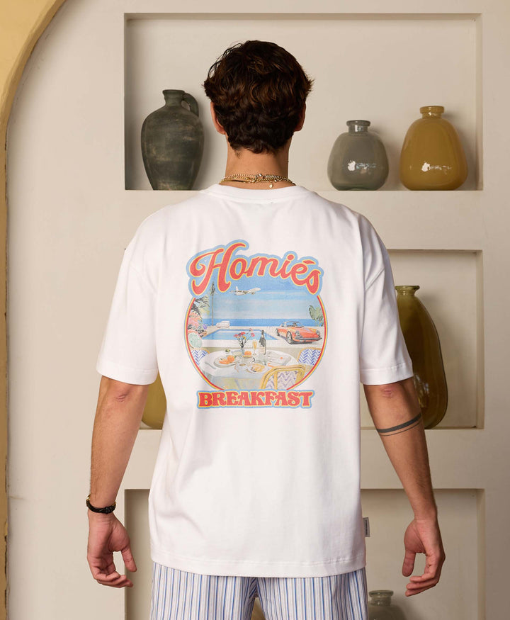HOMIÉS BREAKFAST T-SHIRT VINTAGE WHITE