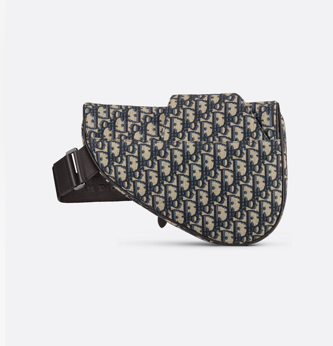 Saddle Bag Beige and Black Dior Oblique Jacquard
