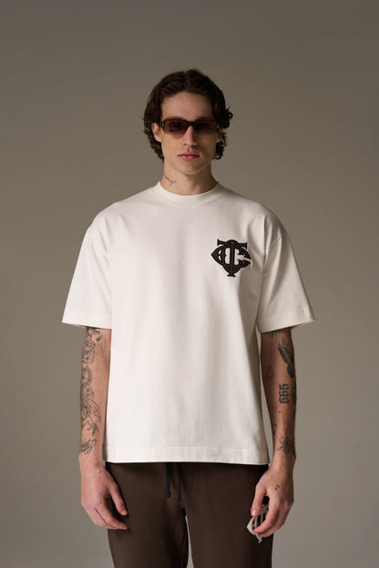 MONOGRAM EMBLEM T-SHIRT OFF WHITE