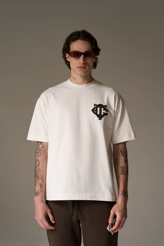 MONOGRAM EMBLEM T-SHIRT OFF WHITE