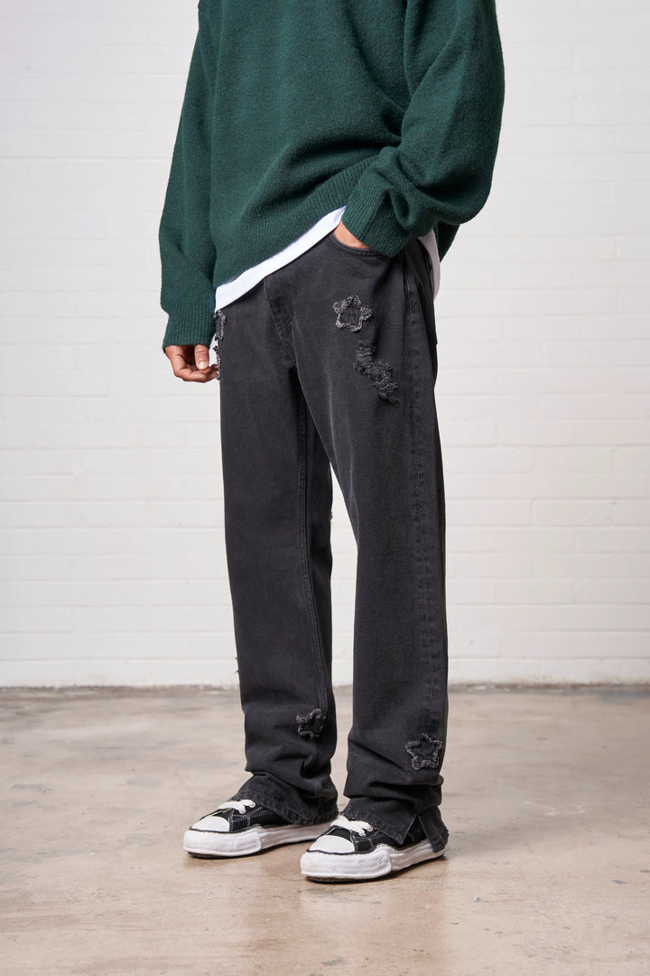 STAR APPLIQUE DENIM JEANS