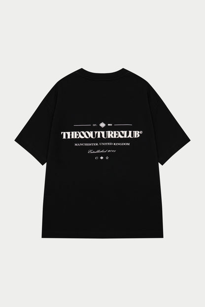 COPYRIGHT MULTI GRAPHIC T-SHIRT BLACK