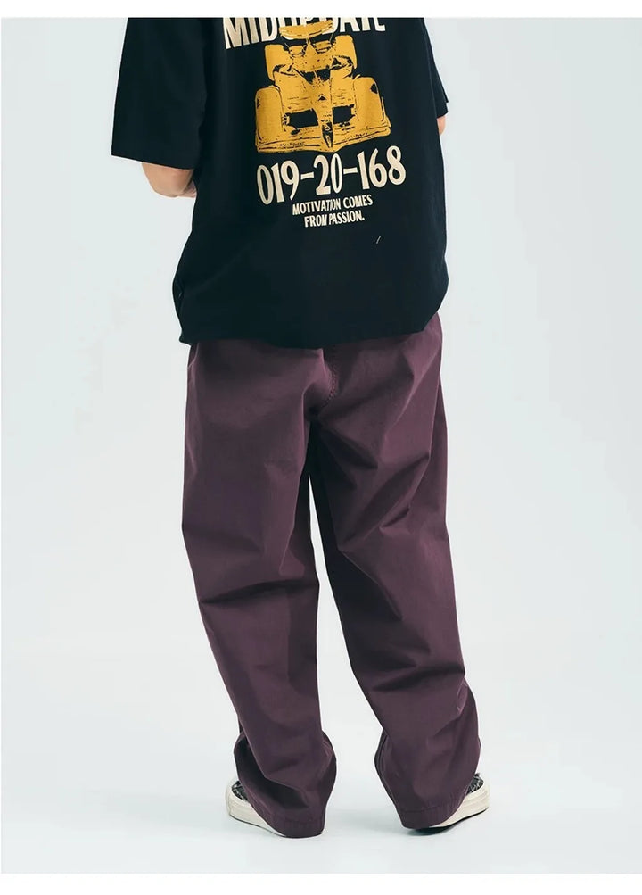 MIDUPDATE WIDE CHINO PANTS PLUM