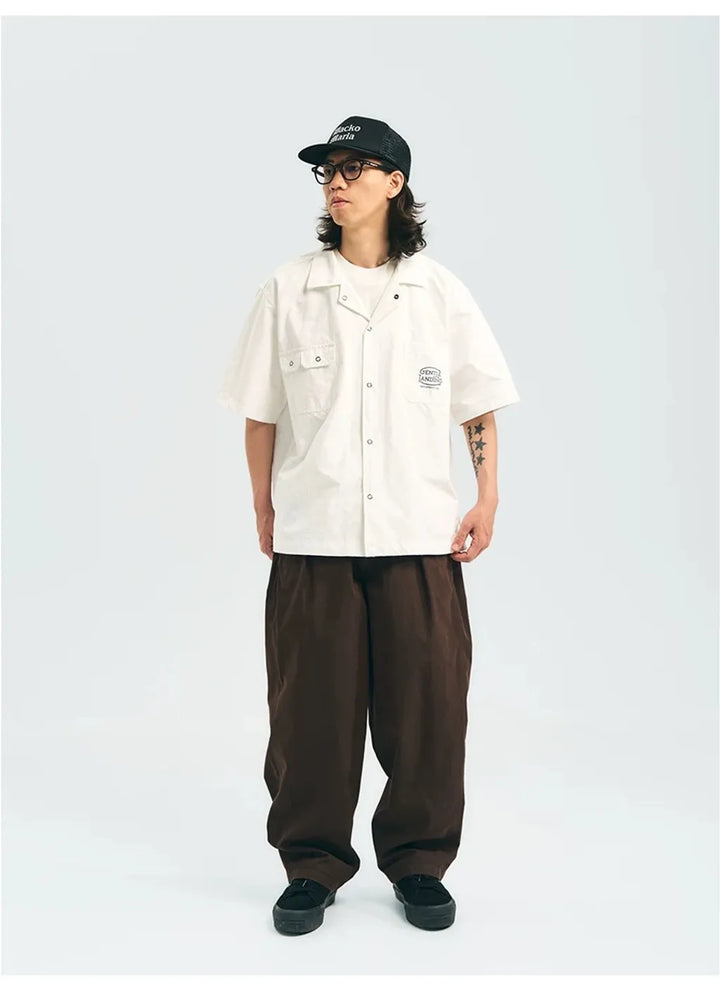 MIDUPDATE WIDE CHINO PANTS BROWN