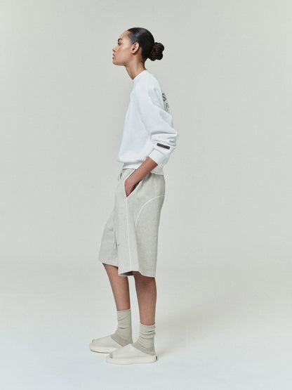 RELAXED FLEECE SWEATSHORT WITH PIPING