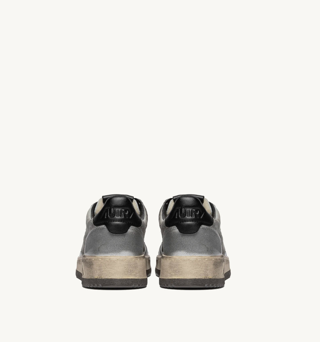 AUTRY SNEAKERS MAN MEDALIST LOW SUPER VINTAGE SNEAKERS IN SILVER AND BLACK SUEDE
