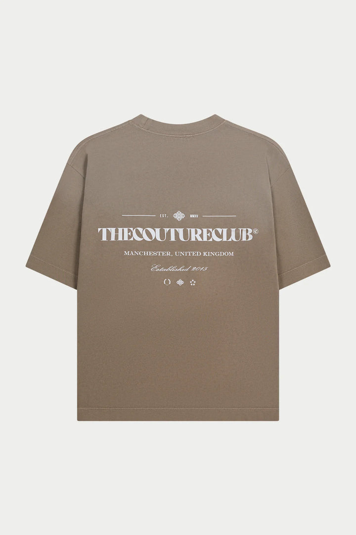 SPRAY WASH COPYRIGHT MULTI GRAPHIC T-SHIRT BEIGE