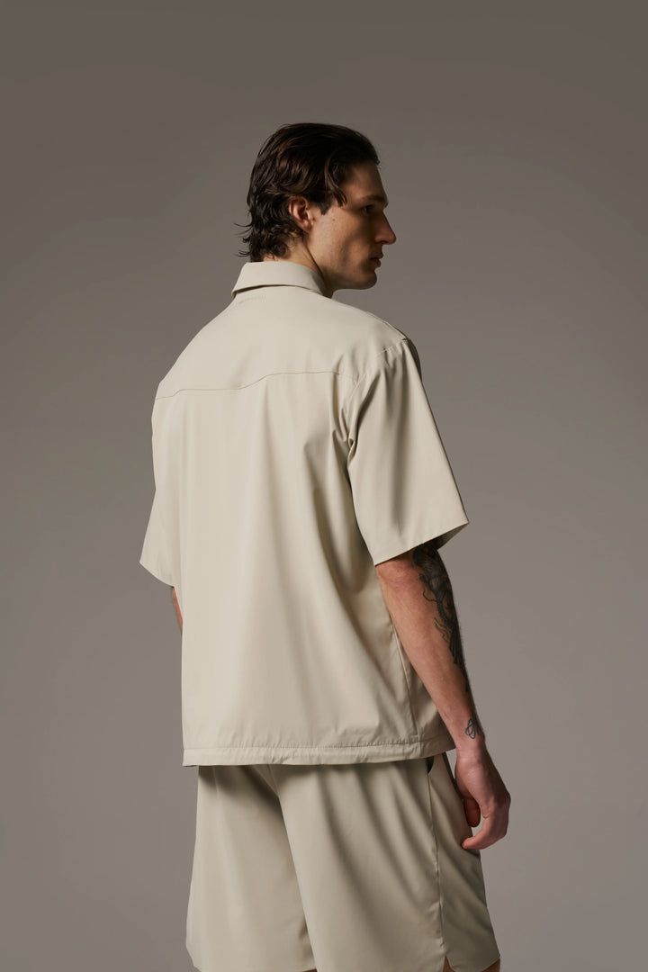 NYLON DRAWCORD SHIRT STONE