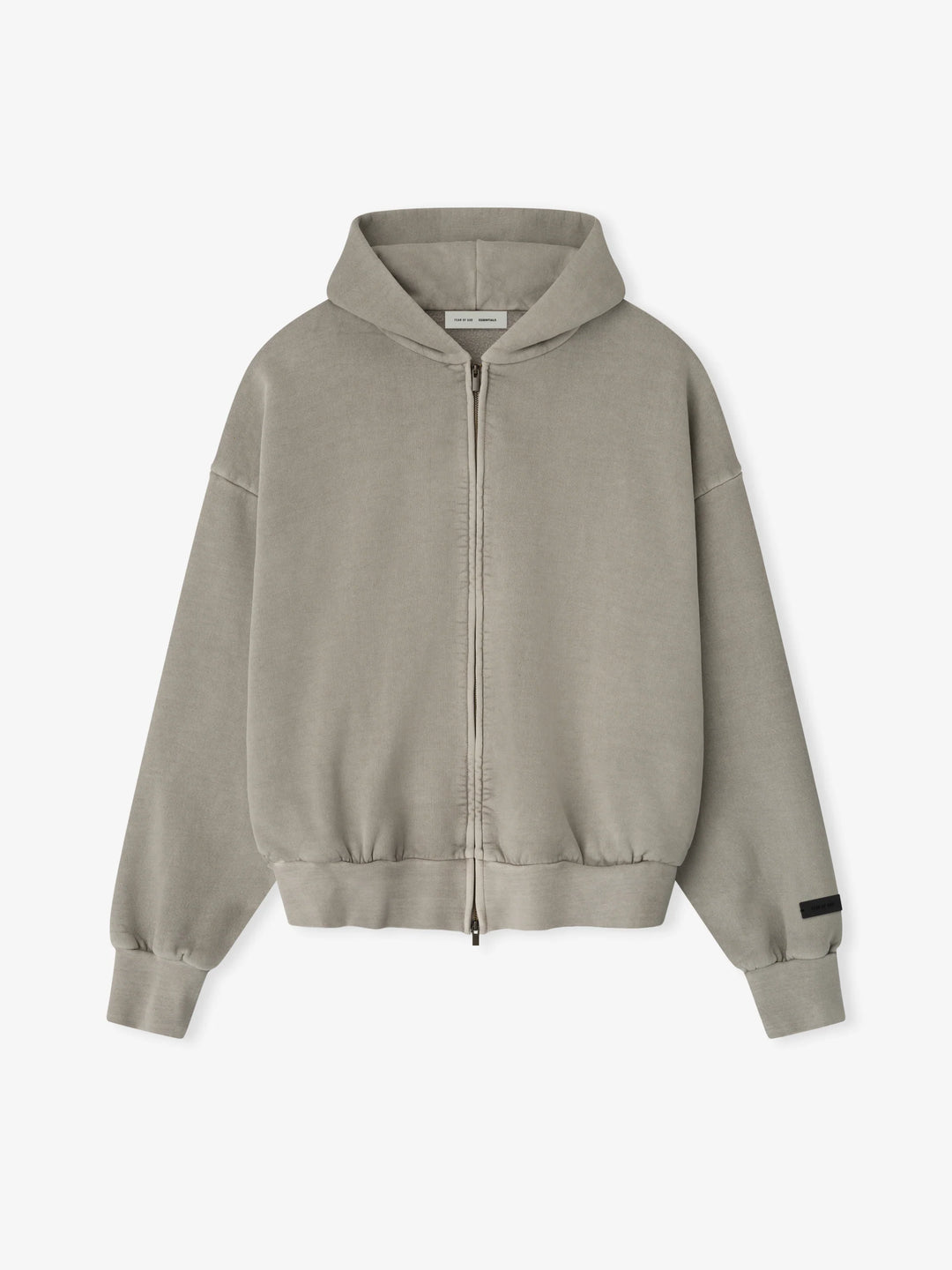 ESSENTIALS Smoke Grey Classic Fleece Zip Up Hoodie